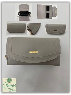 Clover Store Kadın Klasik Fonksiyonel Kullanışlı Mini Çanta ve Cüzdan