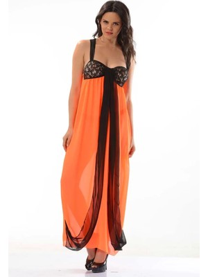 Ulugo Turuncu Tül Gecelik - 207