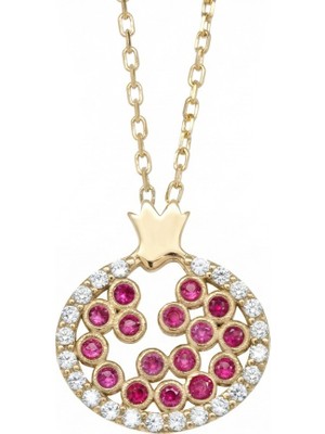 Altın Sepeti Gümüş Altın Kaplama Nar Bereket Kolye