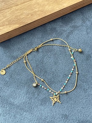 Aida Jewelss Cerrahi Çelik Paslanmaz Kararmaz Altın Modeli Çelik Halhal