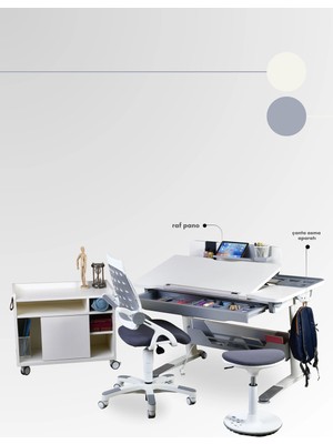 Creo Mobili Sirius Premium Plus Çalışma Masası Takımı | Ofis ve Çocuk Ders Çalışma Masası