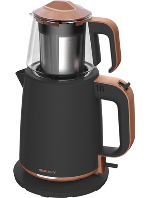 Sunny Pasha Çay Makinesi SN5CKM33SR Siyah/rose Gold – 1.8l Su Isıtıcı + 1l Cam Demlik 1850W