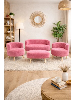 Dekor Mobilyacım Helsinki Puf Koltuk Seti 4'lü Koltuk Takımı