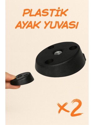 Dekor Mobilyacım 2 Adet Çay Seti & Puf Ahşap Ayağı Plastik Ayak Yuvası