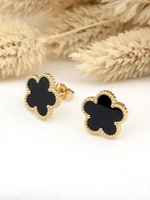 PremiumPort Minimal Çelik Yonca Küpe, 1,3 Cm, 4 Renk Seçenekleri