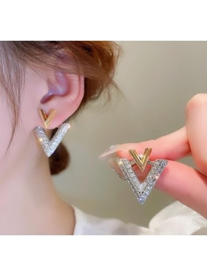 PremiumPort Şık Taş Detaylı Zarif Küpe, Günlük ve Özel Kullanıma Uygun