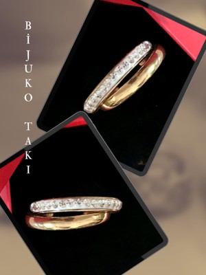 PremiumPort Şık Taşlı ve Düz Halkalı Çift Tasarım Küpe, Altın ve Gümüş Renk Seçenekleri