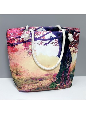 Uluora Ağaç Desenli Plaj Çantası
