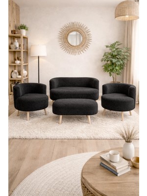 Dekor Mobilyacım Helsinki Puf Koltuk Seti 4'lü Koltuk Takımı