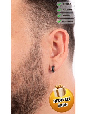 PremiumPort Şık Unisex Çelik Roma Rakamlı Halka Küpe, Paslanmaz ve Kararma Yapmaz