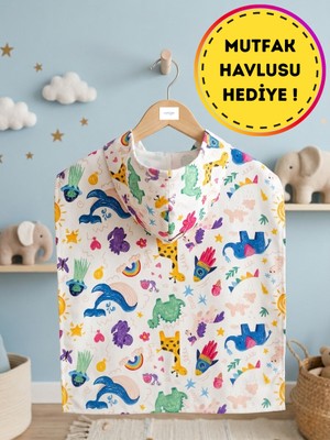 Layvera Çocuk Bebek Panço Baskılı Animal Desen | Sahil+Plaj+Deniz+Banyo