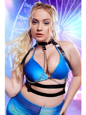 bebekokusu Zincir Detaylı Şık Deri Harness - BRF824