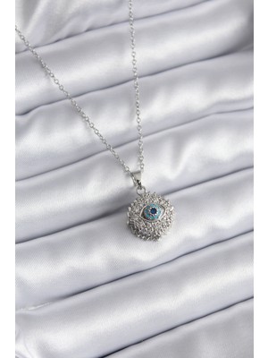 Youday Accessories 316L Çelik Gold Renk Zirkon Taşlı Göz Model Kadın Kolye