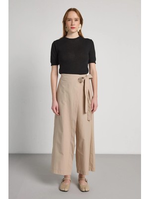 Minaaise Etek Görünümlü Pantolon Taş