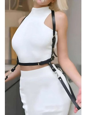 bebekokusu Elbise Üzeri Askılı Deri Kemer Harness - BRF1171