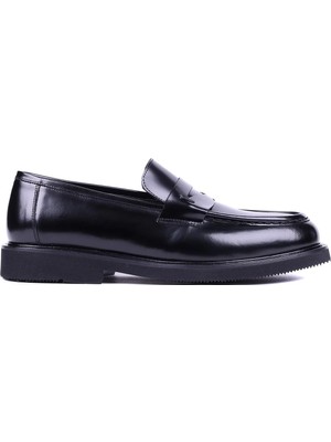 Shoetyle - Hakiki Siyah Açma Deri Erkek Loafer - 250-1975