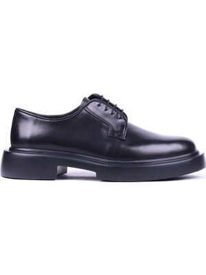 Shoetyle - Hakiki Deri Siyah Renk Günlük Erkek Ayakkabı - 250-12-450