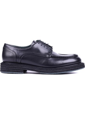 Shoetyle - Hakiki Deri Siyah Renk Günlük Erkek Ayakkabı - 250-760-01