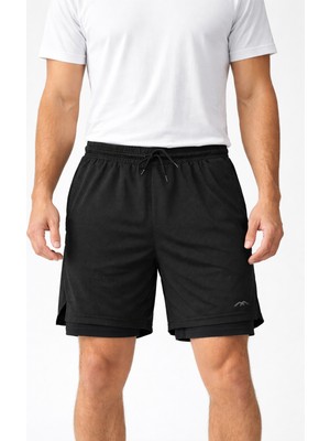 Remsa Erkek Içi Taytlı Spor Şortu 2062 Siyah