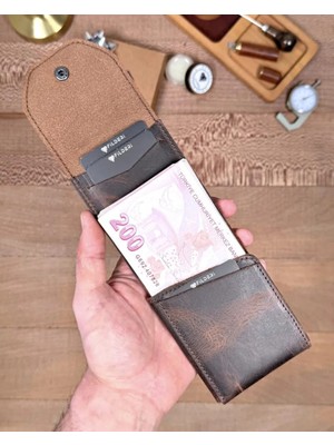 Fil Deri Trend Viral Hakiki Deri Para Bölmeli Kartlıklı Pratik Cüzdan 2142