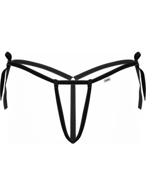 bebekokusu Siyah Ipli Kadın Büyük Beden Fantezi G String