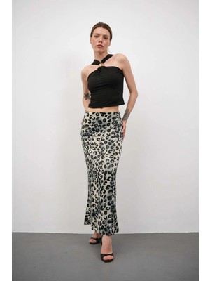 Win Moda Desenli Saten Etek - Saten Etek - Uzun Etek / Kod Çokrenkli