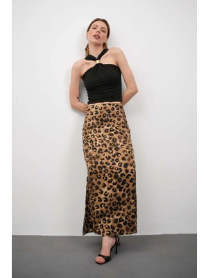 Win Moda Desenli Saten Etek - Saten Etek - Uzun Etek / Kod Çokrenkli