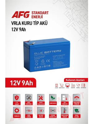 Blue Battery 12 VOLT 9 AMPER KURU TİP AKÜ 12 V 9 AH BL