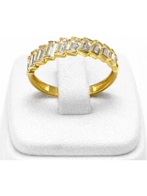 Kızılay Kuyumcusu 22 Ayar Altın Yüzük Baget Taşlı 2.78 gr TKS8017