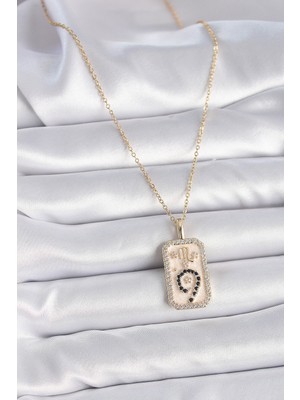 Youday Accessories 316L Çelik Gold Renk Zincir Akrep Burcu Zirkon Taşlı Kadın Kolye