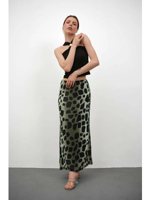 Win Moda Desenli Saten Etek - Saten Etek - Uzun Etek / Kod Çokrenkli