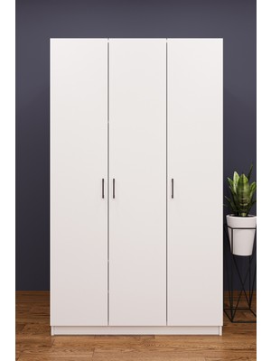 Asra Trend Lüks 3 Kapaklı Gardırop %100 MDF Askılı Çok Amaçlı Düzenleyici Elbise Dolabı G01