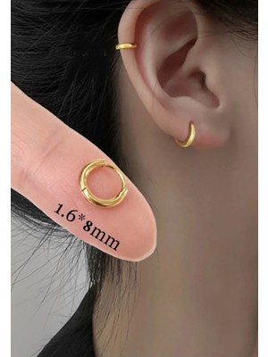 PremiumPort Gold Renk Cerrahi Çelik Tragus Helix Kıkrıdak Kulak Piercing Küpe