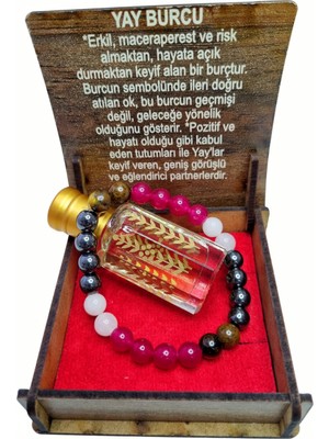 Tasarım Yay Burcu Doğal Taş Bileklik ve Kokusu