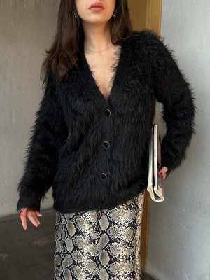 Minaaise Oversize Triko Hırka Siyah