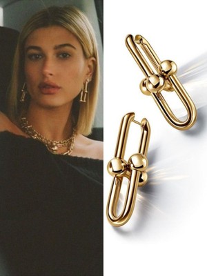 PremiumPort Şık ve Zarif Kadın Altın Tiffany Küpe, Modern Tasarım ve Parlaklık