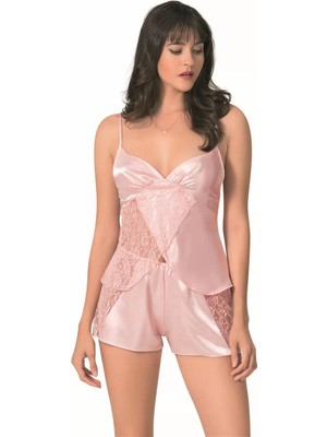bebekokusu Somon Saten Babydoll Şort Takımı