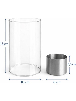 Stone Edition Masaüstü Şömine Uyumlu Yakıt Haznesi ve Cam Seti | Metal Bioethanol Haznesi ve Isıya Dayanıklı Cam