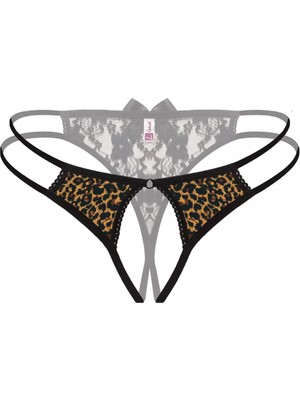 bebekokusu Önü Açık Büyük Beden Leopar Desenli Fantazi Bato Külot