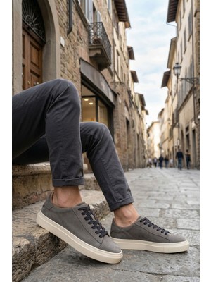 Panorama Hakiki Nubuk Deri Erkek Sneaker