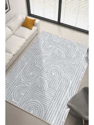 Lioara Home Gri Renk Dijital Baskılı Halı – Modern, Kaymaz Taban, Leke Tutmaz, Salon & Oturma Odası Için