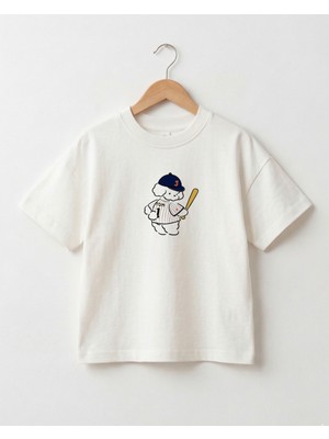 Babytex %100 Pamuklu Oversize Tişört Bebek-Çocuk Bisiklet Yaka Baseball Köpek Baskılı