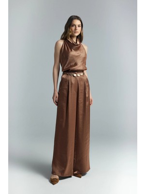Sateen Aura Pantolon - Kahve