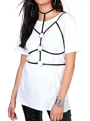 bebekokusu Halka Detaylı Şık Deri Harness - BRF184