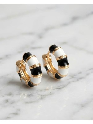 PremiumPort Renkli Mineli Minimal Çelik Halka Küpe, Şık ve Zarif Takı Koleksiyonu