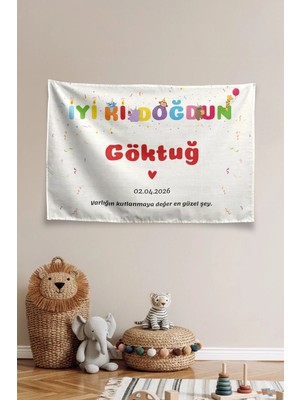 Vagonik Kişiye Özel Isimli Doğum Günü Happy Birthday Duvar Örtüsü Hediyelik Afiş Party Doğum Günü Süslemesi