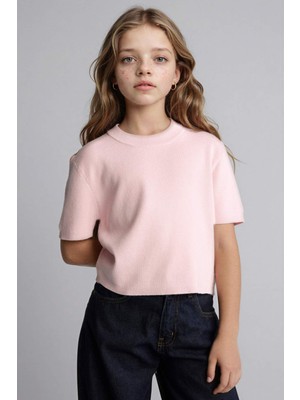 DeFacto Regular Fıt Bisiklet Yaka Ribana Kazak Kız ÇOCUK G6858A826SM