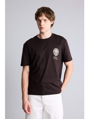 DeFacto Regular Fıt %100 Pamuk Baskılı TIŞÖRT G5581AX26SM