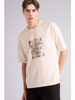 DeFacto Nefes Alabilen Loose Fit Baskılı TIŞÖRT G4275AX26SM