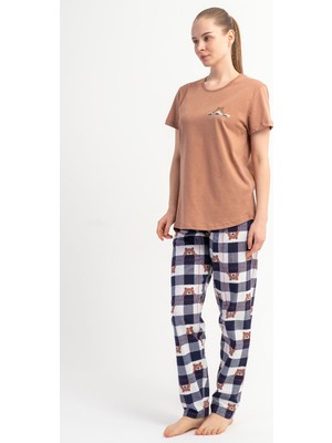 Vienetta Pamuklu Kadın Kısa Kol Pijama Takım, 512050